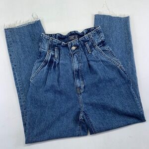 Abercrombie & Fitch A&F Mom Jeans Womens 24 Denim High Rise Pleated Bareback